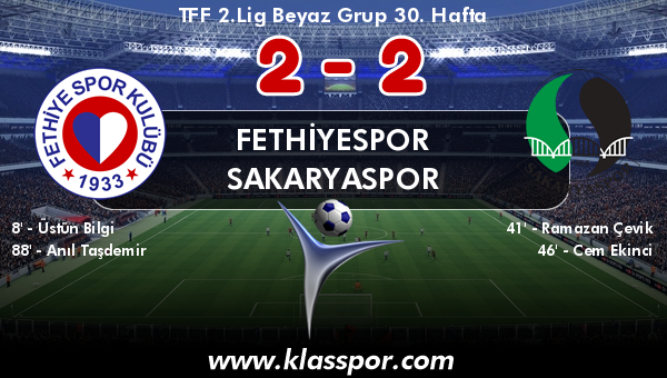 Fethiyespor 2 - Sakaryaspor 2