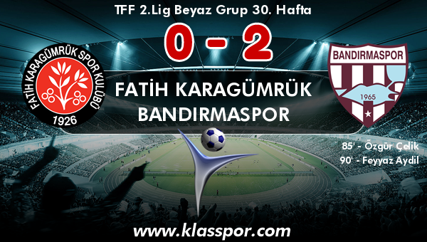 Fatih Karagümrük 0 - Bandırmaspor 2