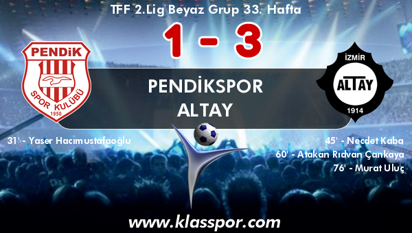 Pendikspor 1 - Altay 3