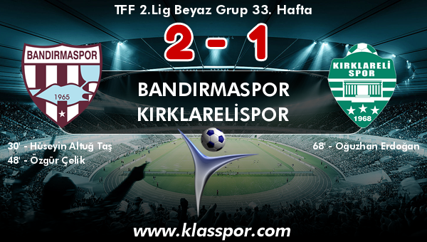 Bandırmaspor 2 - Kırklarelispor 1