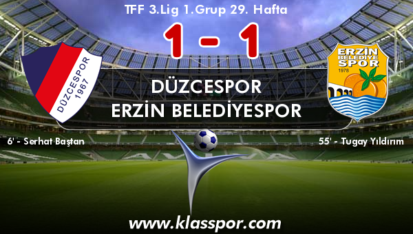 Düzcespor 1 - Erzin Belediyespor 1