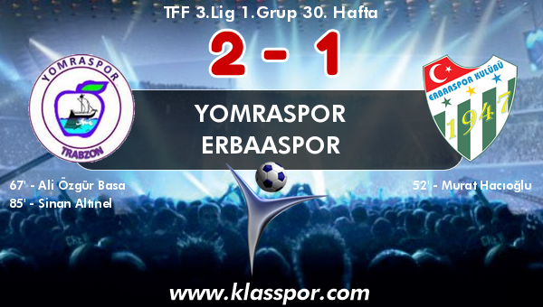 Yomraspor 2 - Erbaaspor 1