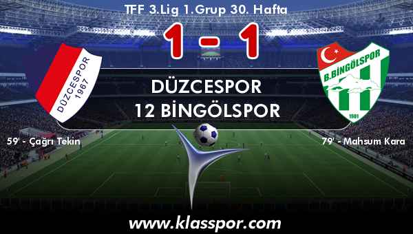 Düzcespor 1 - 12 Bingölspor 1