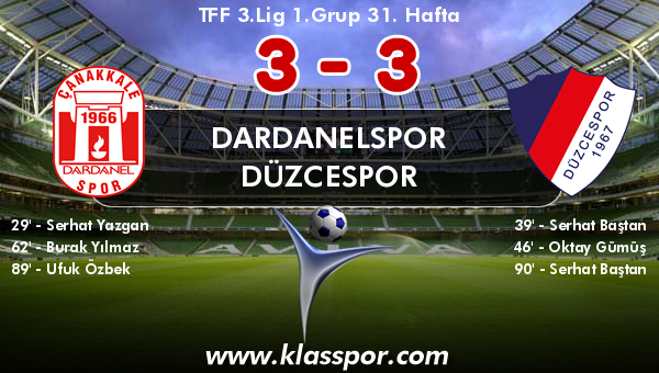 Dardanelspor 3 - Düzcespor 3