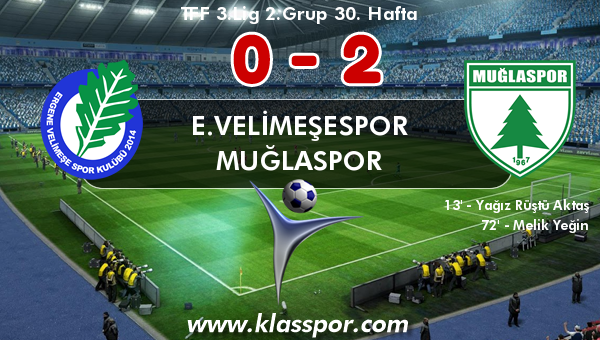 E.Velimeşespor 0 - Muğlaspor 2