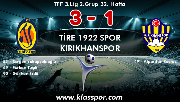 Tire 1922 Spor 3 - Kırıkhanspor 1