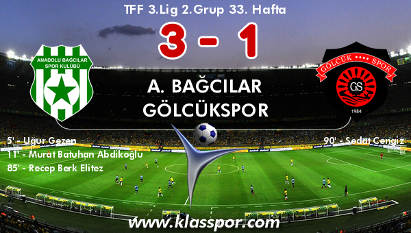 A. Bağcılar 3 - Gölcükspor 1