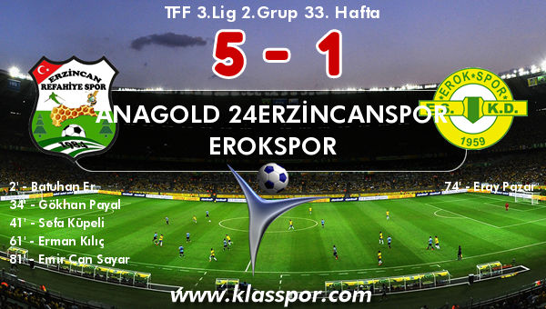 Anagold 24Erzincanspor 5 - Erokspor 1