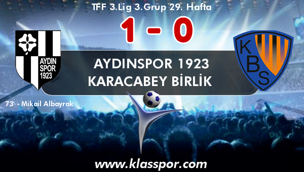 Aydınspor 1923 1 - Karacabey Birlik  0