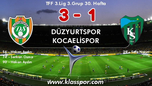 Düzyurtspor 3 - Kocaelispor 1