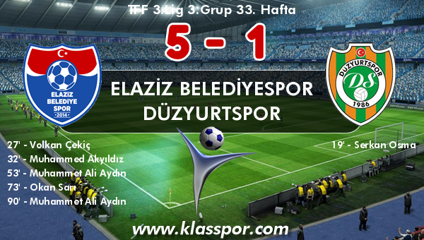 Elaziz Belediyespor 5 - Düzyurtspor 1