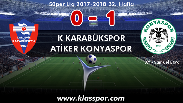 K Karabükspor 0 - Atiker Konyaspor 1