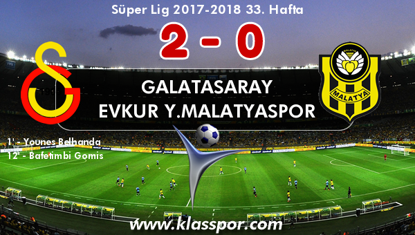 Galatasaray 2 - Evkur Y.Malatyaspor 0