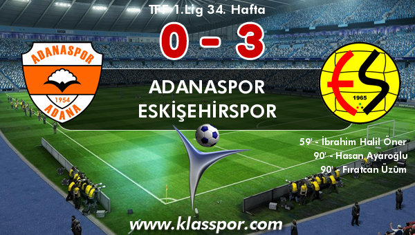 Adanaspor 0 - Eskişehirspor 3