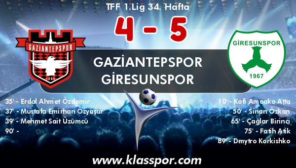 Gaziantepspor 4 - Giresunspor 5