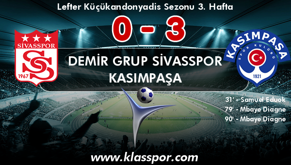 Demir Grup Sivasspor 0 - Kasımpaşa 3