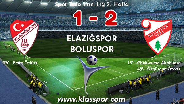 Elazığspor 1 - Boluspor 2