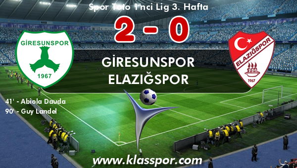 Giresunspor 2 - Elazığspor 0