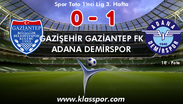 Gazişehir Gaziantep FK 0 - Adana Demirspor 1