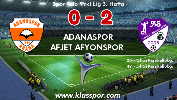 Adanaspor 0 - Afjet Afyonspor  2