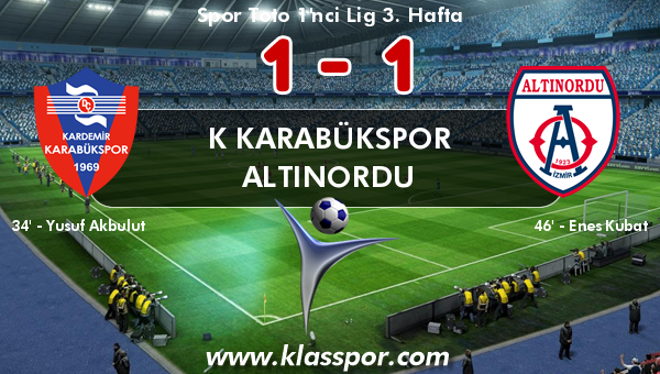 K Karabükspor 1 - Altınordu 1