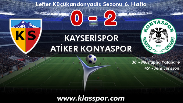 Kayserispor 0 - Atiker Konyaspor 2