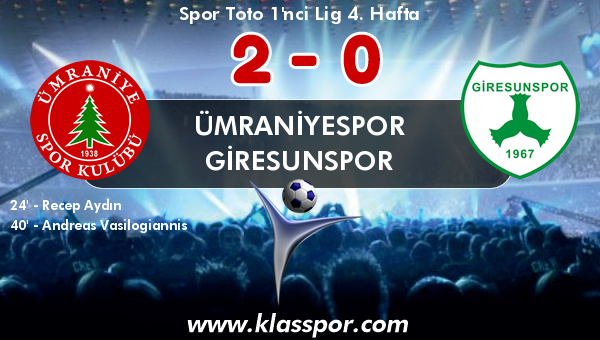 Ümraniyespor 2 - Giresunspor 0