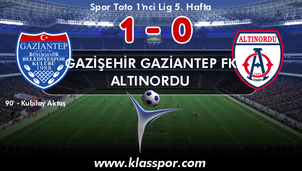 Gazişehir Gaziantep FK 1 - Altınordu 0