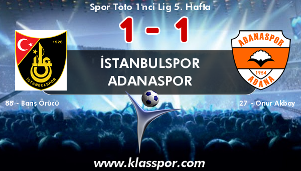 İstanbulspor 1 - Adanaspor 1