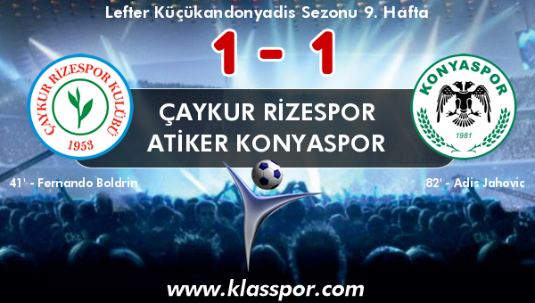 Çaykur Rizespor 1 - Atiker Konyaspor 1