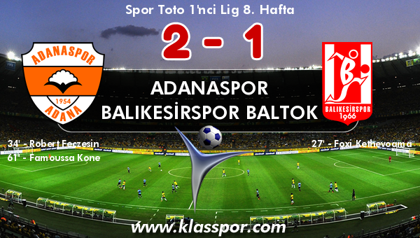 Adanaspor 2 - Balıkesirspor Baltok 1