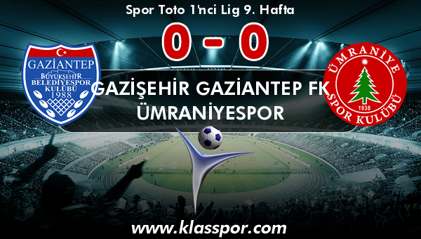 Gazişehir Gaziantep FK 0 - Ümraniyespor 0
