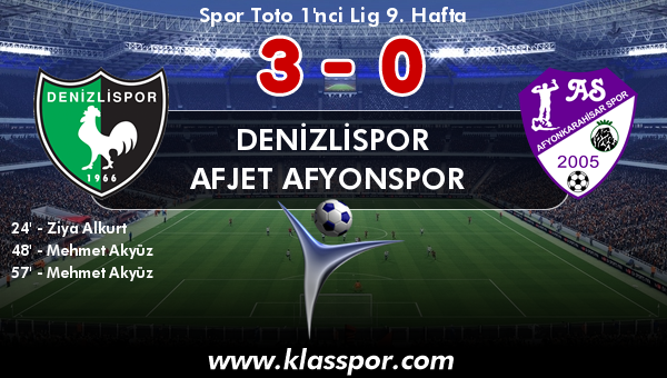 Denizlispor 3 - Afjet Afyonspor  0