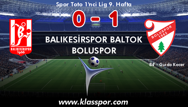 Balıkesirspor Baltok 0 - Boluspor 1