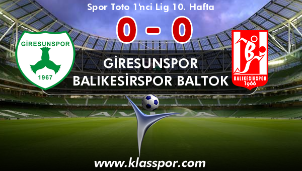 Giresunspor 0 - Balıkesirspor Baltok 0