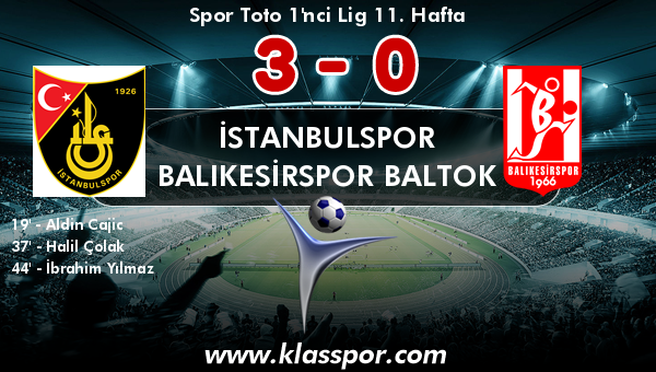 İstanbulspor 3 - Balıkesirspor Baltok 0