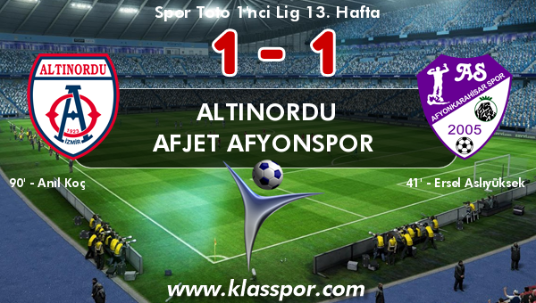 Altınordu 1 - Afjet Afyonspor  1