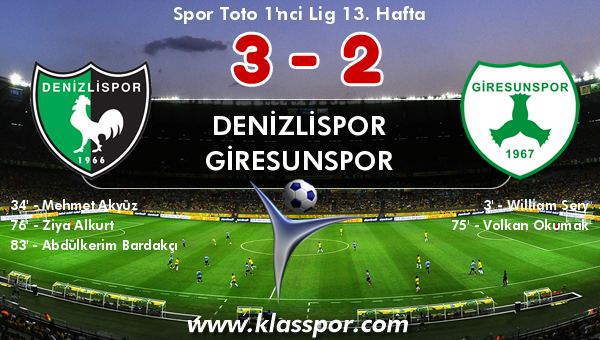 Denizlispor 3 - Giresunspor 2