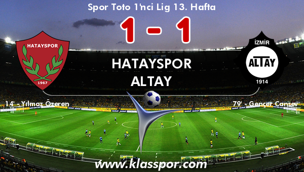 Hatayspor 1 - Altay 1