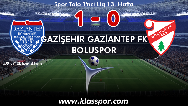 Gazişehir Gaziantep FK 1 - Boluspor 0