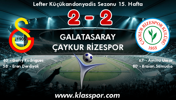 Galatasaray 2 - Çaykur Rizespor 2