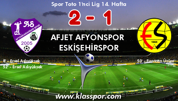 Afjet Afyonspor  2 - Eskişehirspor 1