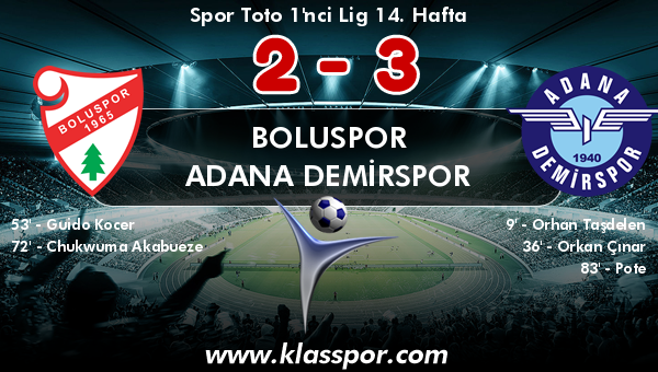 Boluspor 2 - Adana Demirspor 3