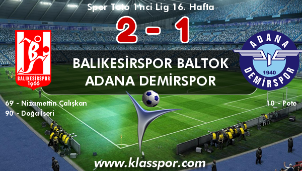 Balıkesirspor Baltok 2 - Adana Demirspor 1