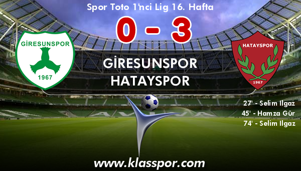 Giresunspor 0 - Hatayspor 3