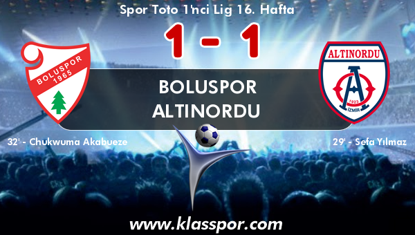 Boluspor 1 - Altınordu 1