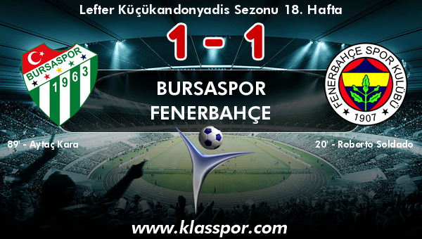 Bursaspor 1 - Fenerbahçe 1