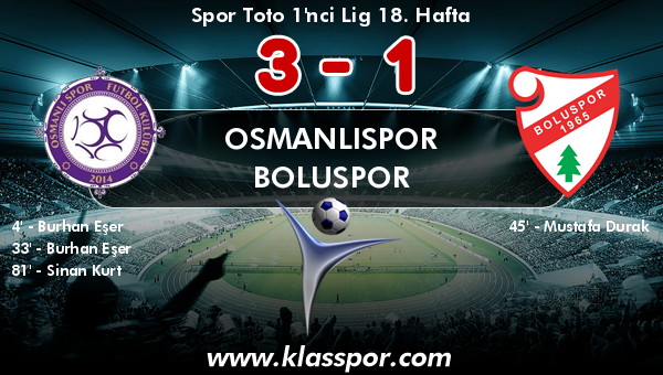 Osmanlıspor 3 - Boluspor 1