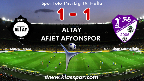 Altay 1 - Afjet Afyonspor  1