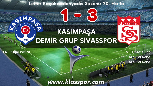 Kasımpaşa 1 - Demir Grup Sivasspor 3